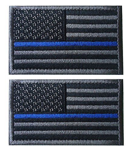 Product Cover TACVASENBundle 2 Pieces-Tactical US Flag Thin Blue Line Embrodiered Patch