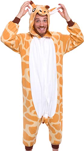 Product Cover Silver Lilly Giraffe One Piece Animal Costume - Unisex Adult Plush Cosplay Pajamas