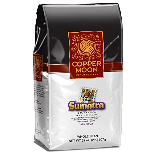 Product Cover Copper Moon Whole Bean Coffee Sumatra Dark 2 Pound Whole Bean Dark Roast Small Batch Coffee with Smoothly Bold Earthy Flavors and Herbal Notes Full-Bodied and Robust