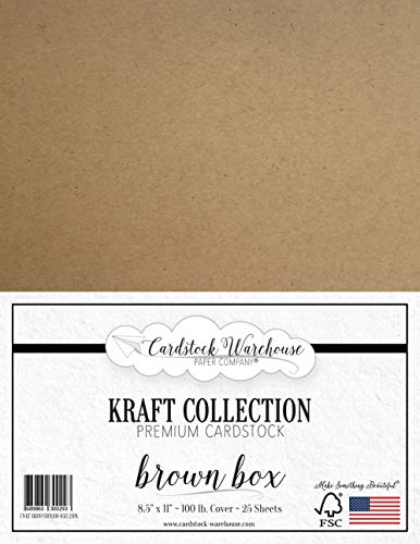 Product Cover Brown Kraft Cardstock - 8.5 X 11 inch - Premium 100 LB. Cover - 25 Sheets from Cardstock Warehouse