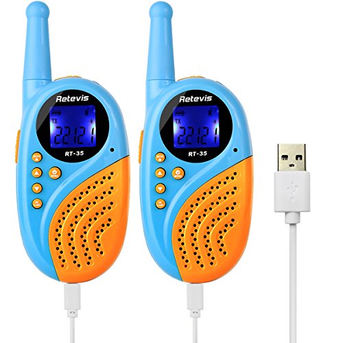 Product Cover Retevis RT-35 Kids Walkie Talkies Rechargeable 22CH VOX Walkie Talkies for Boys Girls (Blue, 1 Pair)