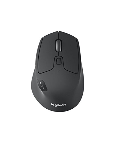 Product Cover Logitech M720 Triathalon Multi-Device Wireless Mouse - Easily Move Text, Images and Files Between 3 Windows and Apple Mac Computers Paired with Bluetooth or USB, Hyper-Fast Scrolling, Black