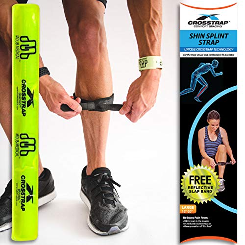 Product Cover CROSSTRAP Shin Splint by MDUB Medical | Adjustable, Neoprene, Shin Splints Leg Compression Strap Support for Pulled Calf Muscle Pain Torn Calf Strain Injury | Fits Men and Women