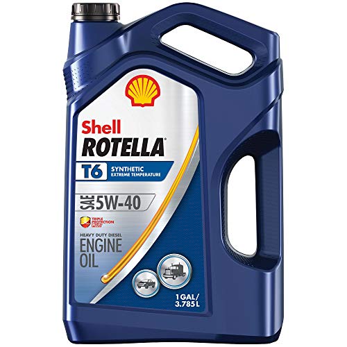 Product Cover Shell Rotella T6 Full Synthetic 5W-40 Diesel Engine Oil (1-Gallon, Case of 3)