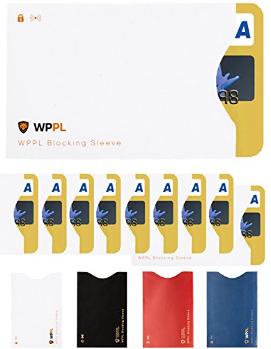 Product Cover RFID Sleeves Credit Card Sleeve - Credit Card Protector Sleeves Blocks Credit Cards Transfer of Data Protecting Against Thieves Electronic Pickpocketing - White RFID Credit Card Sleeves