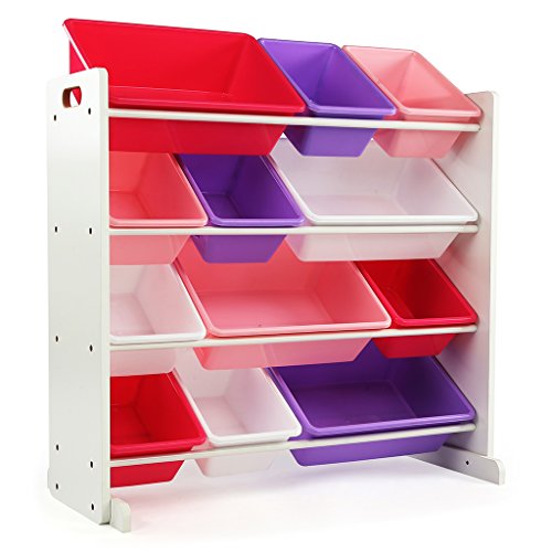 Product Cover TOT Tutors Kids Toy Storage Organizer with 12 Plastic Bins, Multiple Colors