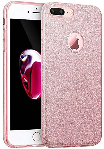 Product Cover ERAGLOW iPhone 7 Plus Case, iPhone 7 Plus Back Cover Sparkle Shinning Protective Bumper Bling Glitter Case for 5.5 inches iPhone 7 Plus (Rose Gold)