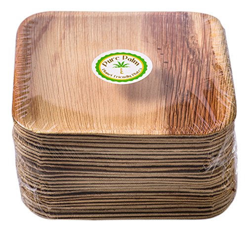 Product Cover Pure Palm Planet Friendly Palm Leaf Plates; Bamboo-Style, Upscale Disposable Dinnerware; All-natural Biodegradable Plates (7