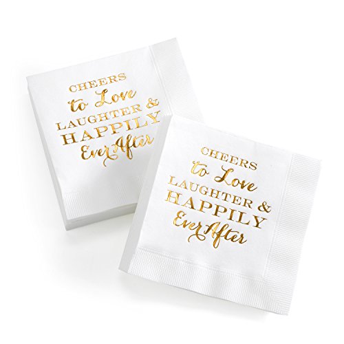 Product Cover Hortense B. Hewitt Wedding Napkins, 4.75-Inch (Folded), Happily Ever After