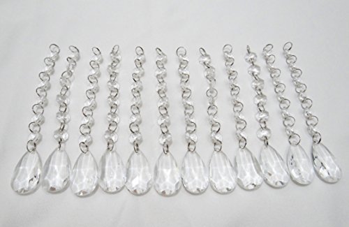 Product Cover Ulove Prs Acrylic Teardrop Crystal, Chandelier Pendants Parts Beads, Garland Hanging Bead, Crystal Beaded for Wedding Party Centerpiece Tree Decoration (12 pcs)