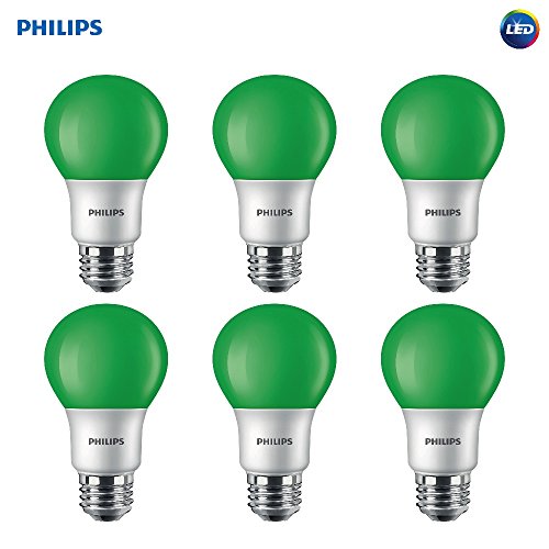 Product Cover Philips LED 463224 Green 60 Watt Equivalent A19 LED Light Bulb, 6 Pack, 6 Piece