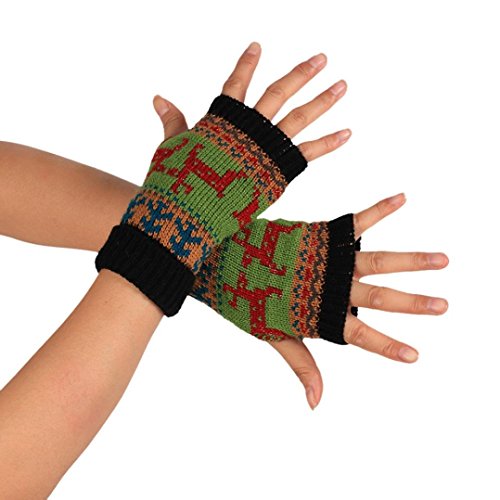 Product Cover Amiley Women Winter Warm Knitted Half Fingerless Gloves Hand Wrist Warmer Mitten