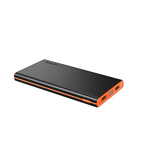 Product Cover EasyAcc 10000mAh Power Bank Brilliant External Battery Pack (3.1A Smart Output) Classic Portable Charger for iPhone Samsung Smartphones Tablets - Black and Orange