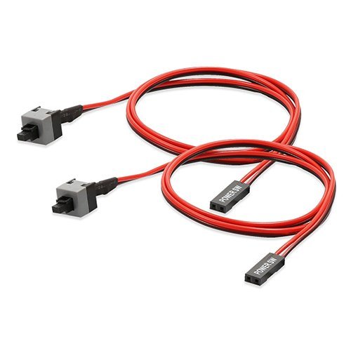 Product Cover Electop 2 Pack 2 Pin SW PC Power Cable on/Off Push Button ATX Computer Switch Wire 45cm