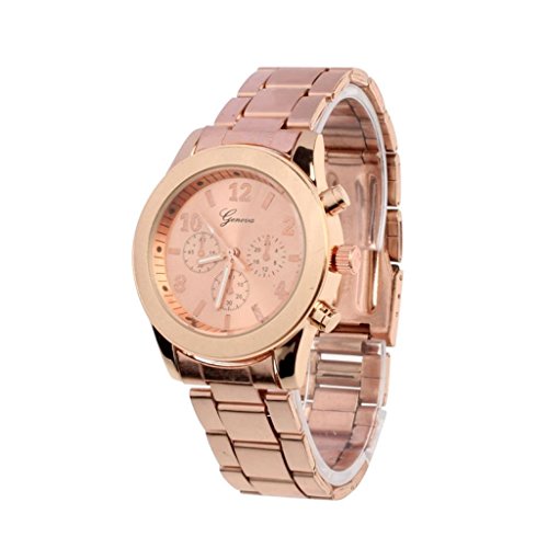 Product Cover Winhurn Hot Sale Classic Stainless Steel Quartz Women Wrist Watch (Rose Gold)