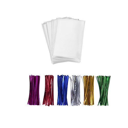Product Cover 200 Treat Bags 3x4 with 200 Twist Ties 4