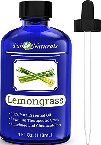 Product Cover Fab Naturals Lemongrass Essential Oil 4 Oz. 100% Pure Therapeutic Grade Oil for Diffuser