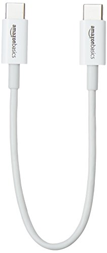 Product Cover AmazonBasics USB Type-C to USB Type-C 2.0 Short Charger Cable - 6 Inches (15.2 Centimeters) - White