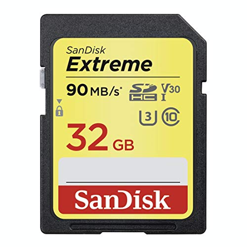 Product Cover SanDisk 32GB Extreme SDXC UHS-I Memory Card - 90MB/s, C10, U3, V30, 4K UHD, SD Card - SDSDXVE-032G-GNCIN