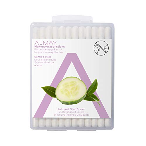 Product Cover Almay Oil Free Makeup Eraser Sticks, Hypoallergenic, Cruelty Free, Fragrance Free, Ophthalmologist Tested, 24 Sticks