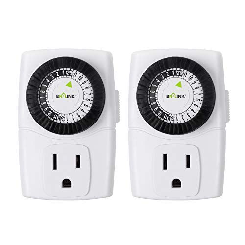Product Cover BN-LINK BND-60/U47 Indoor Mini 24-Hour Mechanical Outlet Timer, 3-Prong, 2-Pack
