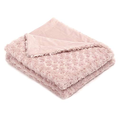 Product Cover Simple&Opulence Super Soft Microfiber Stereo Rose Pattern Home Furnishing Throw Blanket 50''×60''(Pink)