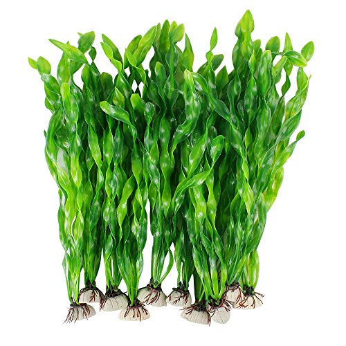 Product Cover MyLifeUNIT Artificial Seaweed Water Plants for Aquarium, Plastic Fish Tank Plant Decorations 10 PCS (Green)