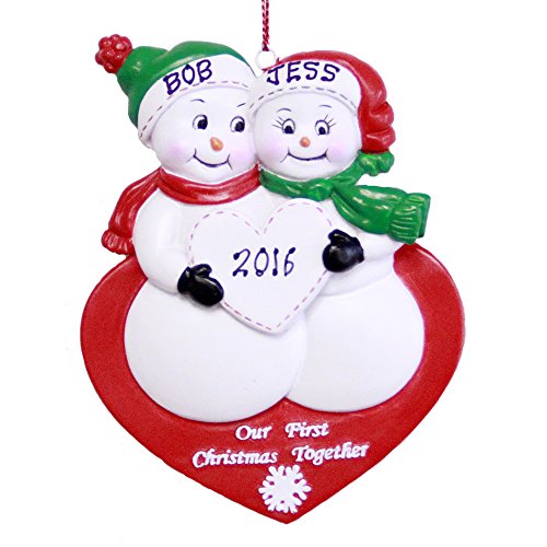 Product Cover Personalized Our 1st Christmas Together Snowman Couple Ornament 2019