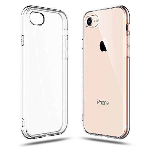 Product Cover Shamo's Crystal Clear Shock Absorption TPU Rubber Gel Case (Clear) Compatible with iPhone 7 and iPhone 8