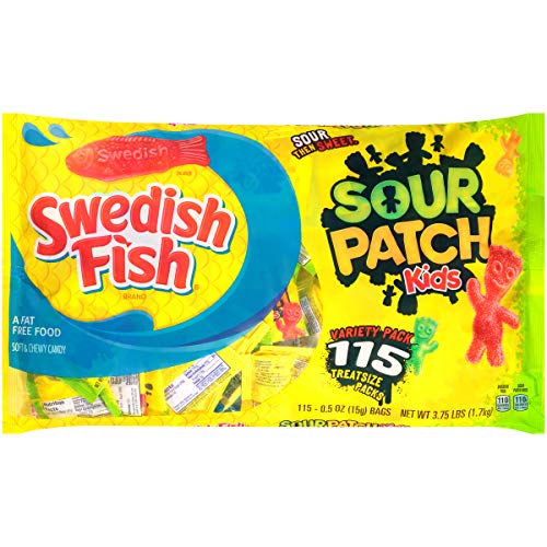 Product Cover Original SOUR PATCH KIDS & SWEDISH FISH  Variety Pack, 115 (0.5 oz.)