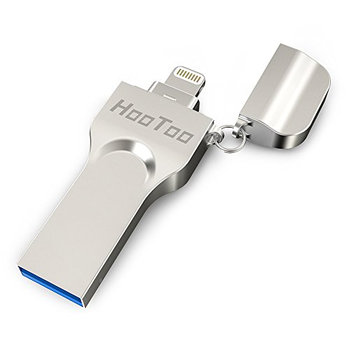 Product Cover iPhone Flash Drive 128GB HooToo USB 3.0 Photo Stick MFi Certified External Memory Stick, Compatible with iPhone iPad, Touch ID Encryption with iPlugmate App software support Windows Mac and iOS
