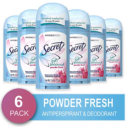 Product Cover Secret Antiperspirant and Deodorant for Women, Powder Fresh Scent, Invisible Solid, pH Balanced, 2.6 oz (Pack of 6)