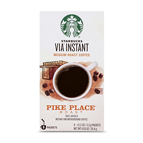 Product Cover Starbucks VIA Instant Pike Place Roast Medium Roast Coffee, 8 Count (Pack of 1)