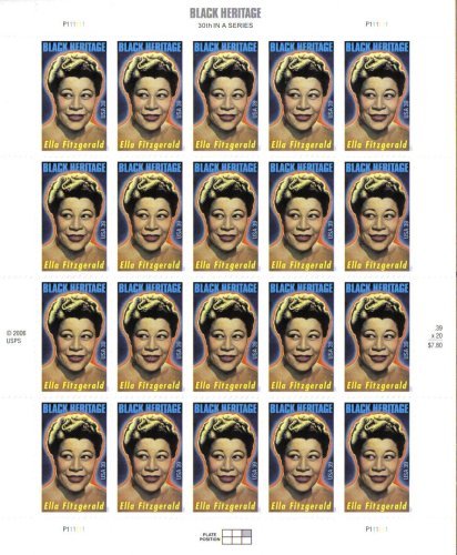 Product Cover 2007 Ella Fitzgerald ~ Black Heritage Singer #4120 Pane Of 20 X 39 Cents Us Postage Stamps