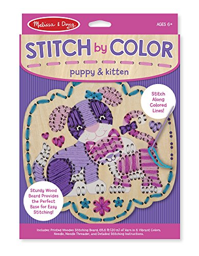 Product Cover Melissa & Doug Stitch by Color Puppy & Kitten Toy (Great Gift for Girls and Boys - Best for 6, 7, 8, 9, 10 Year Olds and Up)