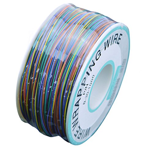 Product Cover URBEST 305M White PCB Solder PVC Coated Tin Plated Copper Wire Wire-Wrapping 30AWG 105 Celsius Cable Roll (8 Colors)