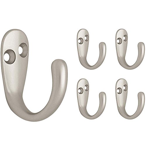 Product Cover Franklin Brass FBSPRH5-MN-C Single Prong Robe Hook, 5-Pack, Matte Nickel, 5 Piece