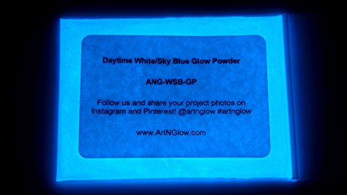 Product Cover Sky Blue Glow in The Dark Powder (1 Ounce/30 Grams) - 10+ Colors Available