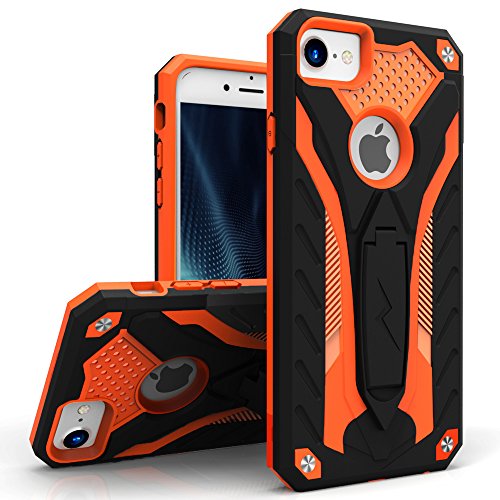 Product Cover ZIZO Static Series Compatible with iPhone 8 Case Military Grade Drop Tested with Built in Kickstand iPhone 7 iPhone 6s Case Black Orange