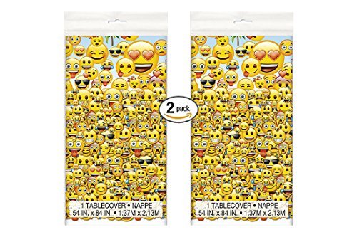 Product Cover 2PK Emoji Plastic Tablecloth, 84 x 54