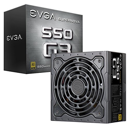 Product Cover EVGA SuperNOVA 550 G3, 80 Plus Gold 550W, Fully Modular, Eco Mode with New HDB Fan, 7 Year Warranty, Includes Power ON Self Tester, Compact 150mm Size, Power Supply 220-G3-0550-Y1