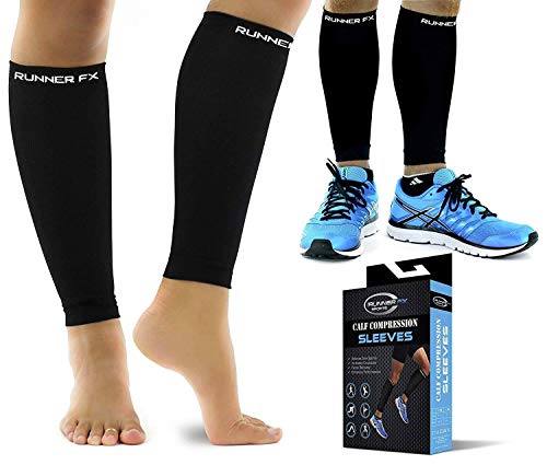 Product Cover Pro Calf Compression Sleeve Men and Womens (20-30mmHg) - Shin Splint Leg Compression Sleeve for Instant Leg Pain Relief, Circulation, Recovery Socks - Compression Sleeves for Runners, Cramps
