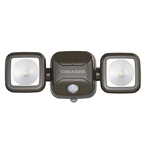 Product Cover Mr. Beams MB3000 High Performance Wireless Battery Powered Motion Sensing LED Dual Head Security Spotlight, 500 Lumens, Brown, 1-Pack