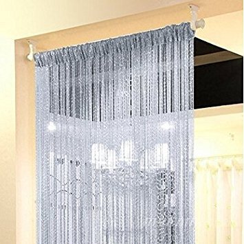 Product Cover Silver : Eve Split Decorative Door String Curtain Wall Panel Fringe Window Room Divider Blind Divider Crystal Tassel Screen Home 100cmX200cm(silver)