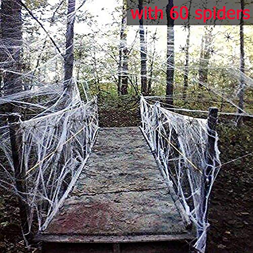 Product Cover Moon Boat Fake Spider Web Halloween Party Decorations Props 1000 sqft with 60 Spiders