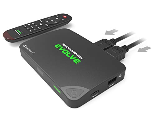 Product Cover HDML-Cloner Box Evolve, 2 HDMI inputs and 4K Video Input Supported, Capture HDMI Videos and Games to USB Flash Drive/TF MicroSD Card Without PC, Schedule capturing, Remote Control, CEC Supported.