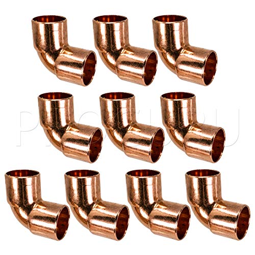 Product Cover PROCURU 3/4-Inch Copper 90-degree Elbow C x C Sweat Connection, Short-Turn Copper Fitting for Plumbing, Professional Grade Lead-Free-Certified (3/4