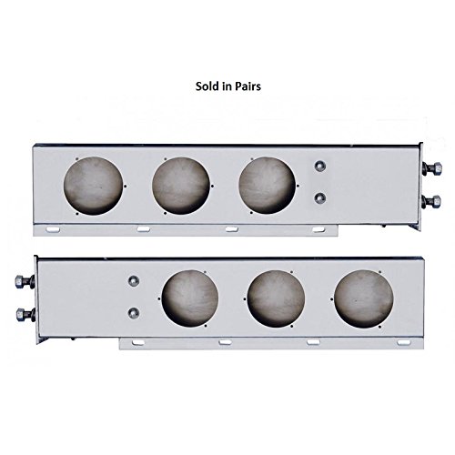 Product Cover United Pacific Stainless Steel Mud Flap Hanger with Light Cutouts Spring Loaded 2.5