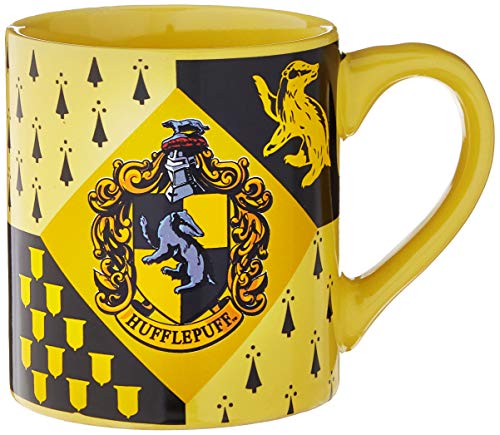 Product Cover Silver Buffalo HP7432 Harry Potter Hufflepuff House Crest Ceramic Mug, 14-Ounces