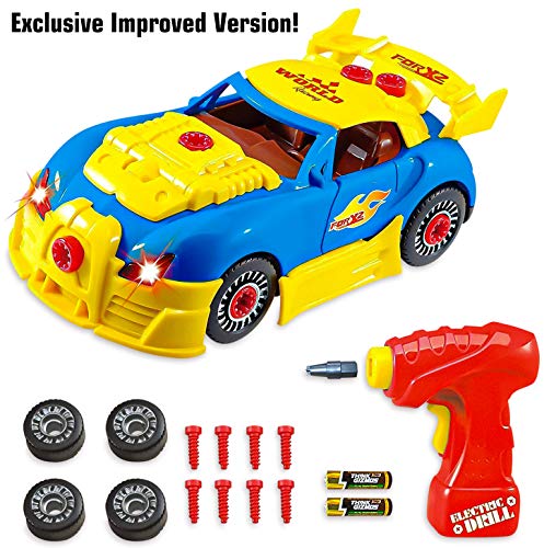 Product Cover Think Gizmos Take Apart Toy Racing Car - Construction Toy Kit for Boys and Girls Aged 3 4 5 6 7 8 - Build Your Own Car Kit Version 3 STEM Toy